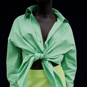 ZARA green button down shirt